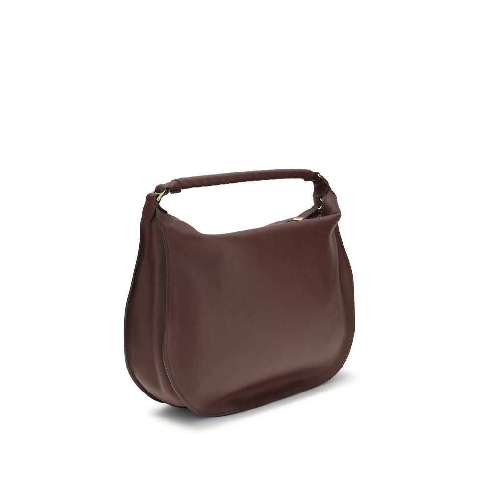Braune Kalbsleder Bos Taurus Schultertasche
