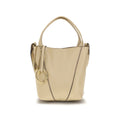 Beige Kalbsleder Bos Taurus Schultertasche