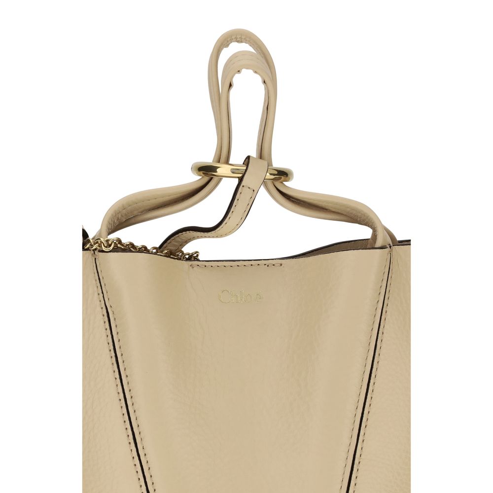 Beige Kalbsleder Bos Taurus Schultertasche
