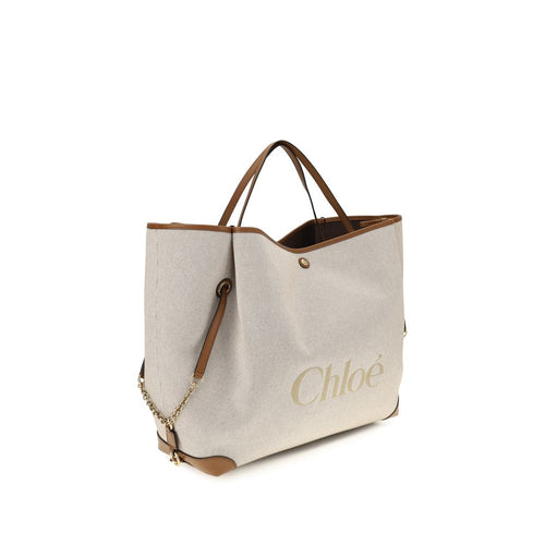 Beige Cotton Shoulder Bag Chloé
