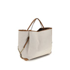 Beige Cotton Shoulder Bag
