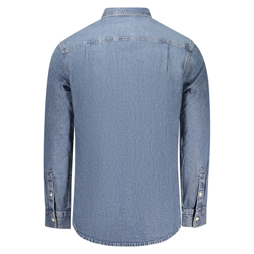 Herrenhemd aus blauer Baumwolle