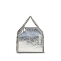 Schultertasche aus silbernem Polyester