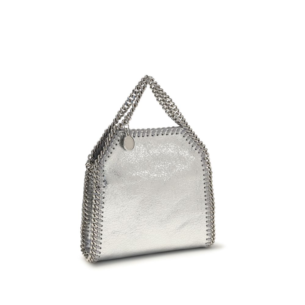 Schultertasche aus silbernem Polyester