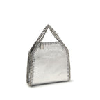 Schultertasche aus silbernem Polyester
