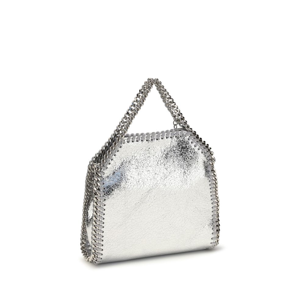 Schultertasche aus silbernem Polyester