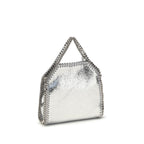 Schultertasche aus silbernem Polyester