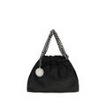 Schwarze Schultertasche aus Polyester