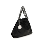 Schwarze Schultertasche aus Polyester