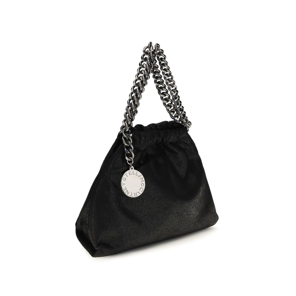Schwarze Schultertasche aus Polyester