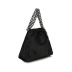Schwarze Schultertasche aus Polyester