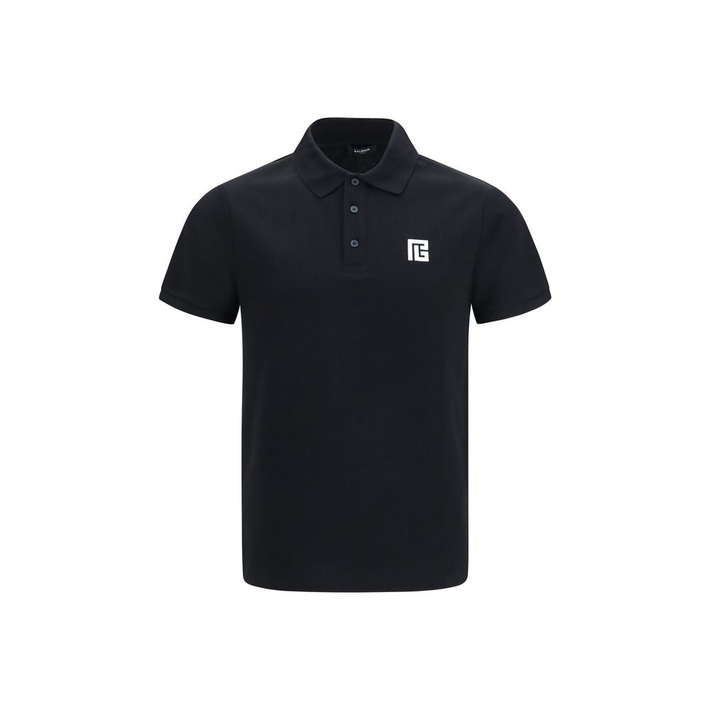Schwarzes Baumwoll-Poloshirt