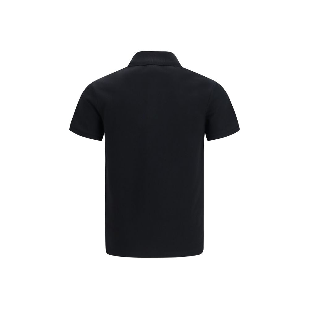 Schwarzes Baumwoll-Poloshirt