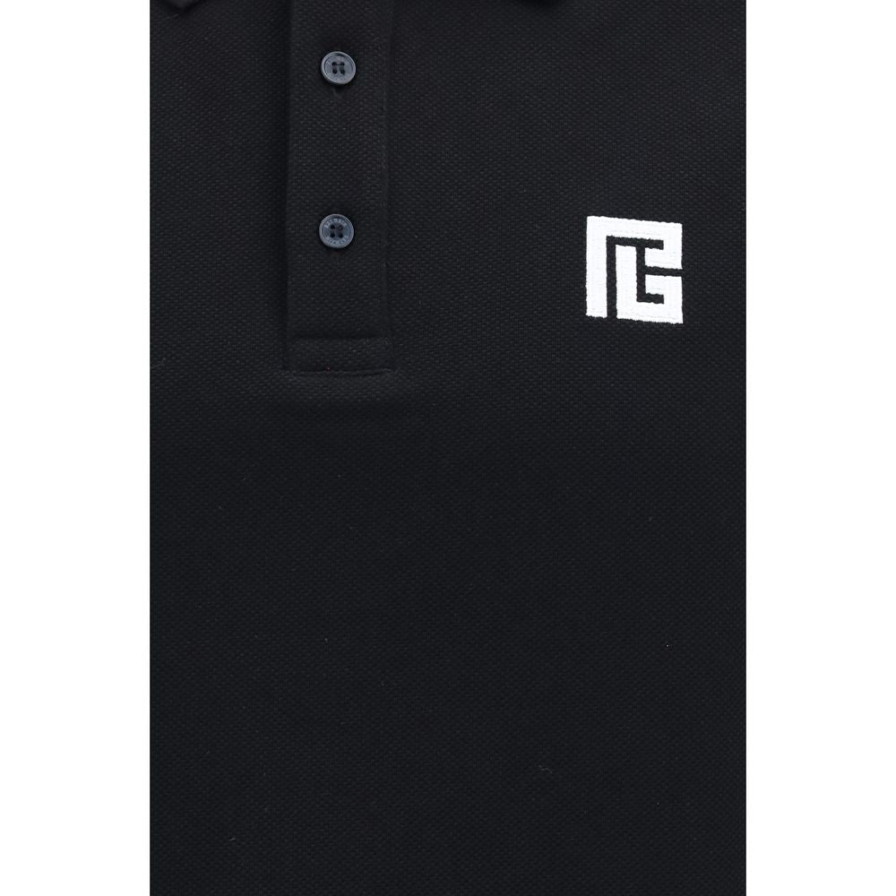 Schwarzes Baumwoll-Poloshirt