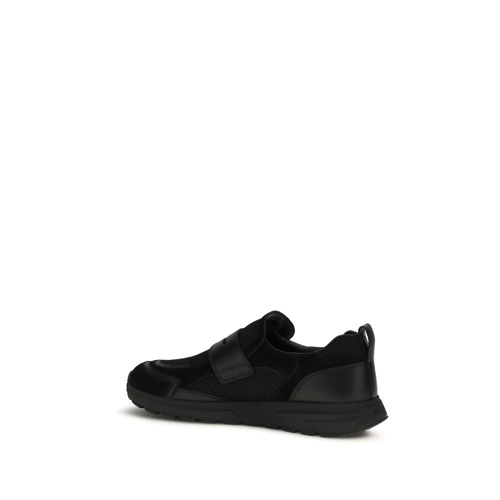 Schwarze Bos Taurus Kalbsleder Sneaker