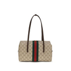 Beige Stoff-Handtasche