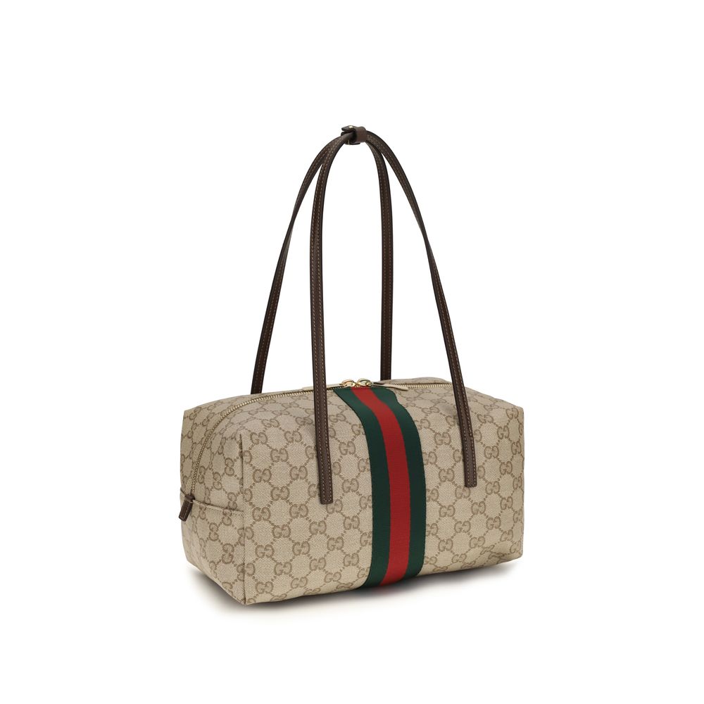 Beige Stoff-Handtasche