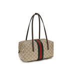 Beige Stoff-Handtasche
