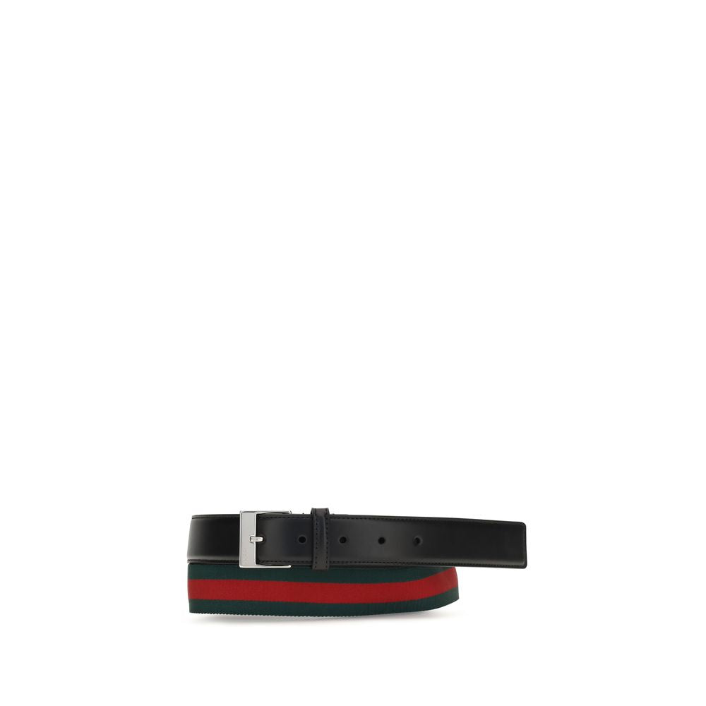 Schwarzer Kalbsleder Bos Taurus Regular Gürtel Gucci