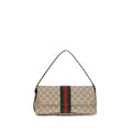 Beige Stoff-Handtasche