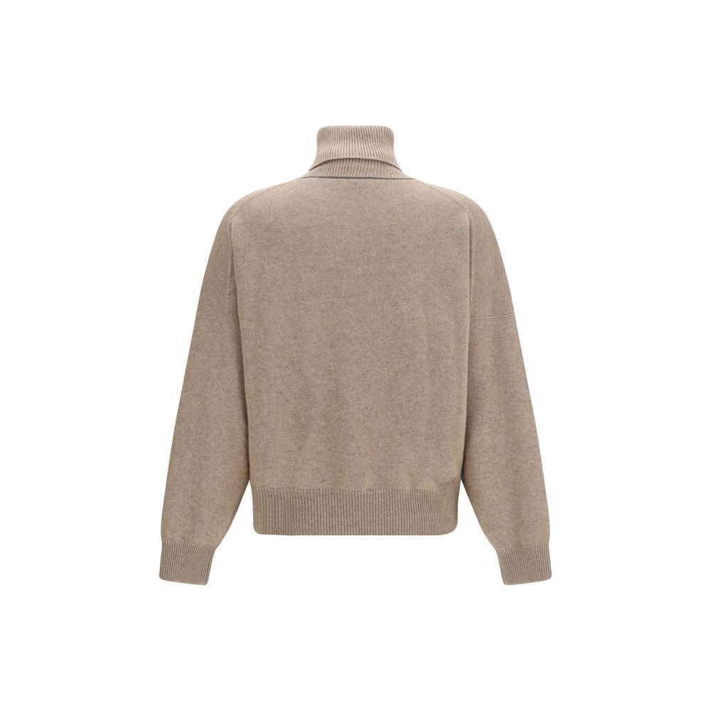 Brauner Kaschmir-Rollkragenpullover Brunello Cucinelli