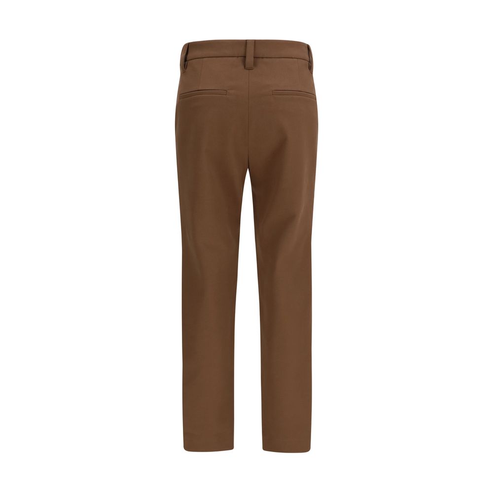 Braune Freizeithose aus Elasthan Brunello Cucinelli