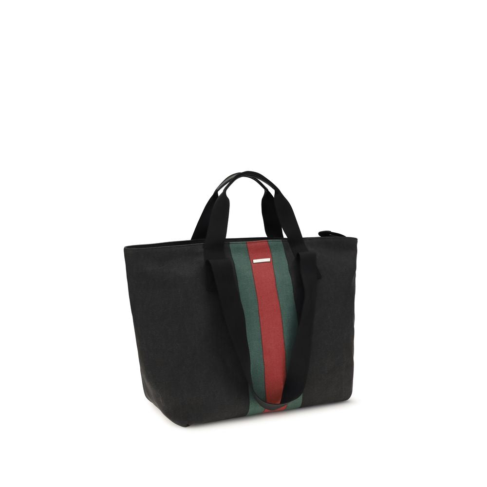 Schwarze Stoffhandtasche