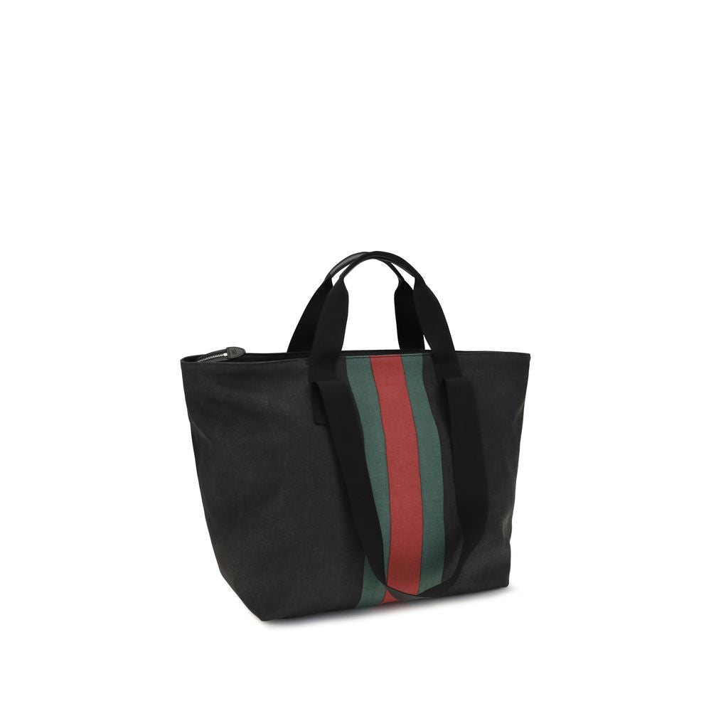 Schwarze Stoffhandtasche