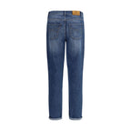 Blaue Jeans aus Baumwolle im geraden Schnitt