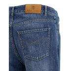 Blaue Jeans aus Baumwolle im geraden Schnitt
