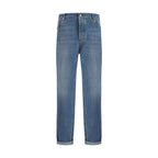 Blaue Jeans aus Baumwolle im geraden Schnitt