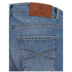 Blaue Jeans aus Baumwolle im geraden Schnitt