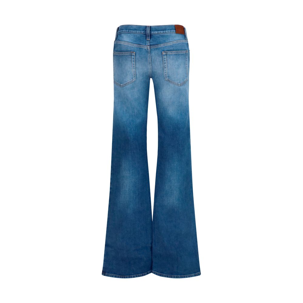 Blaue Schlagjeans aus Baumwolle