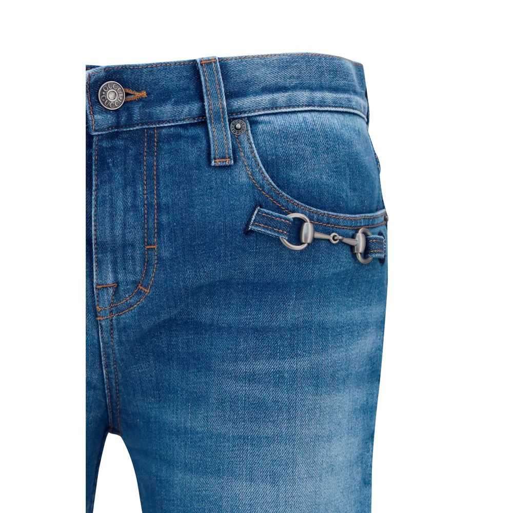 Blaue Schlagjeans aus Baumwolle