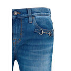 Blaue Schlagjeans aus Baumwolle