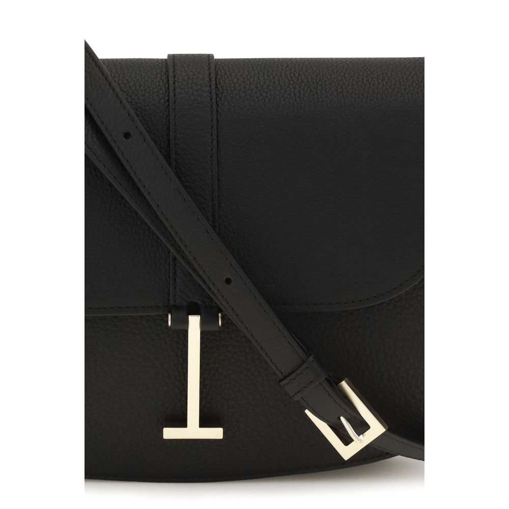 Schwarze Bos Taurus Kalbsleder Schultertasche