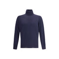 Blauer Wollpullover Aries Rollkragenpullover