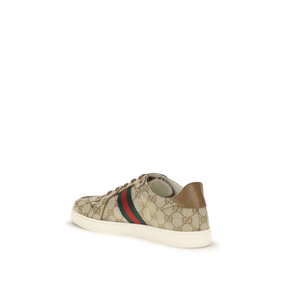 Beige Stoff-Sneaker