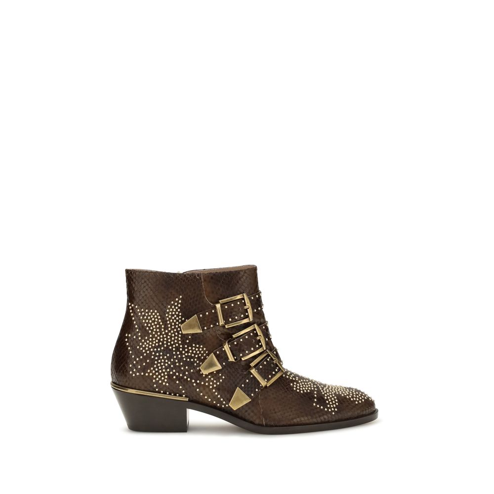 Braune Ankle Boots aus Kalbsleder Bos Taurus