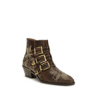 Braune Ankle Boots aus Kalbsleder Bos Taurus