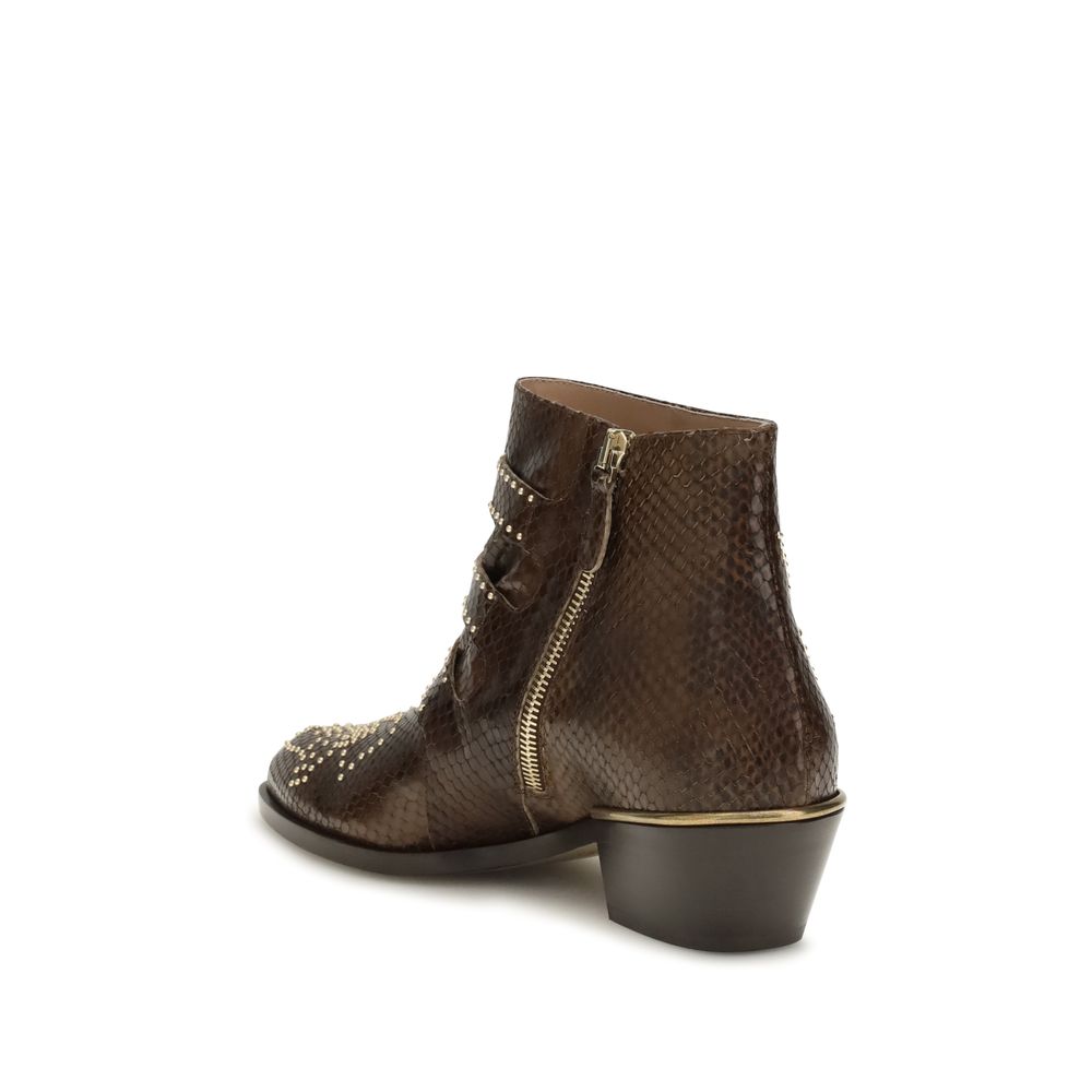 Braune Ankle Boots aus Kalbsleder Bos Taurus