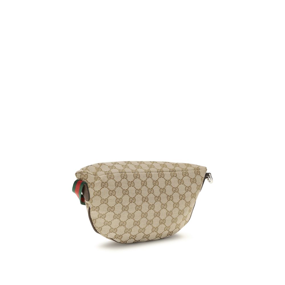 Beige Stoff-Schultertasche