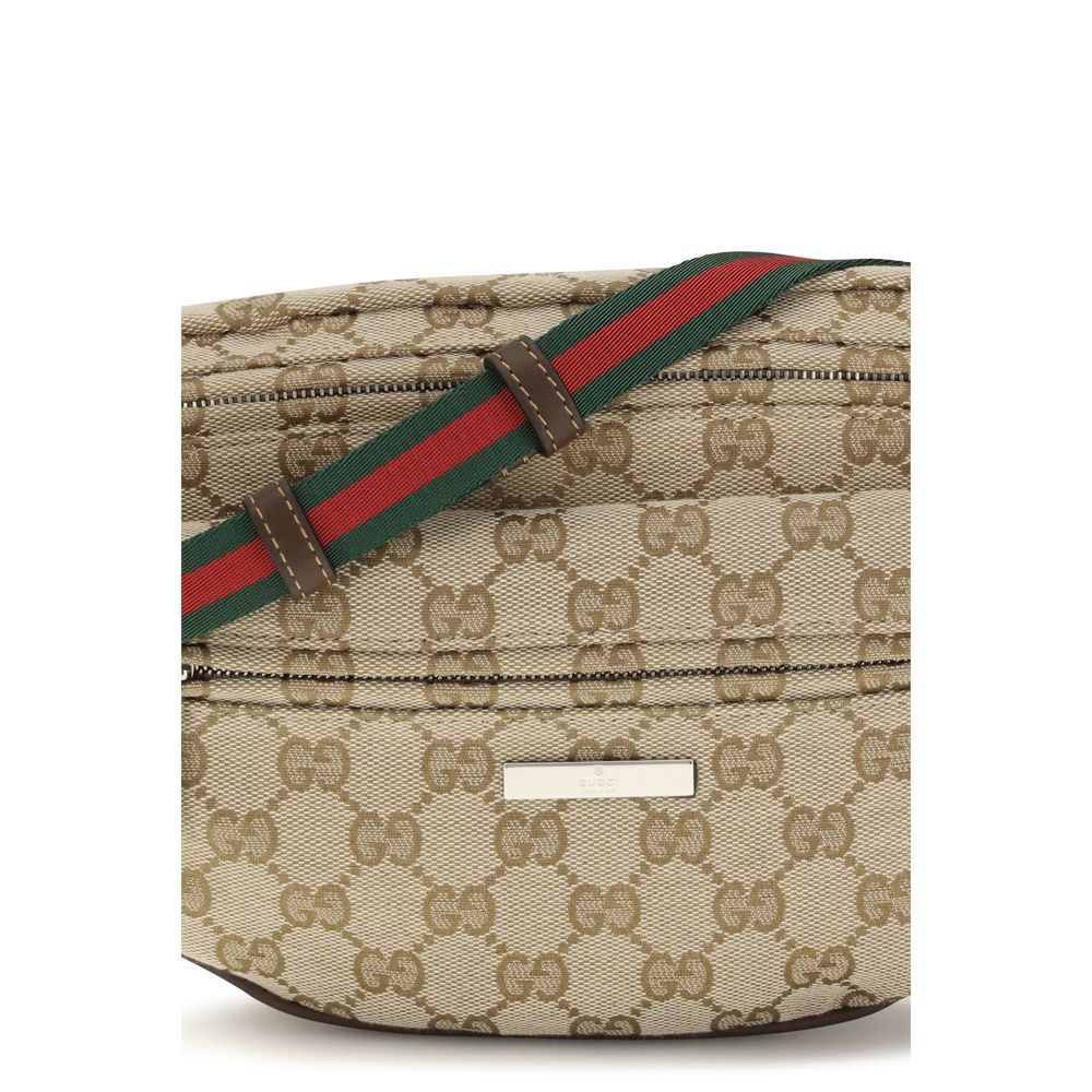 Beige Stoff-Schultertasche