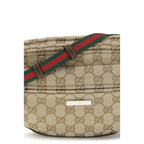 Beige Stoff-Schultertasche