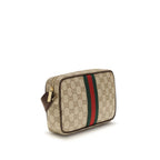 Beige Stoff-Schultertasche