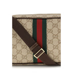 Beige Stoff-Schultertasche