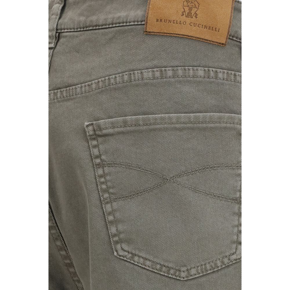 Zweifarbige Baumwoll-Jeans Denim
