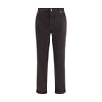 Braune Cropped Jeans aus Baumwolle