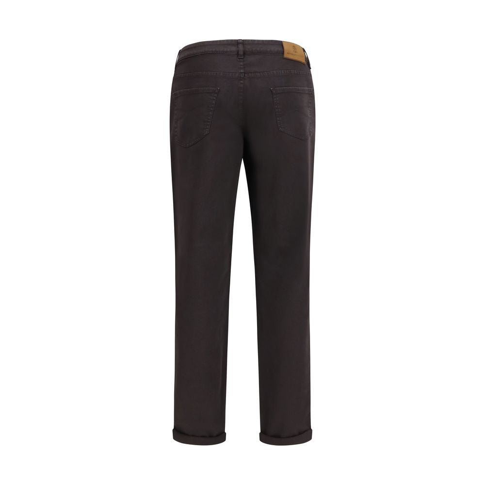Braune Cropped Jeans aus Baumwolle