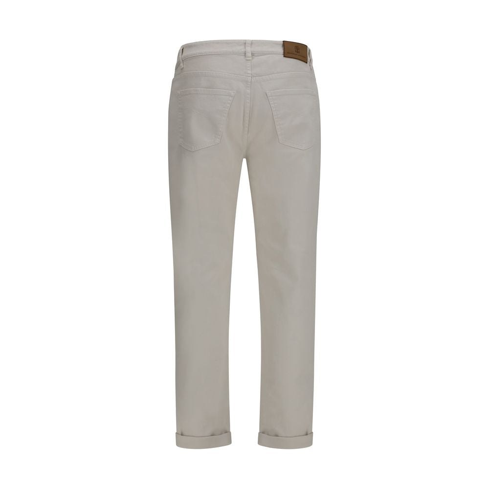 Weiße Baumwoll-Jeans Denim